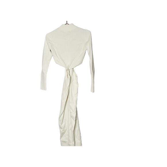 RONNY KOBO COLLECTIVE Off-White Knit Mock Neck Twist Cutout Sweater Dress M - Picture 7 of 13